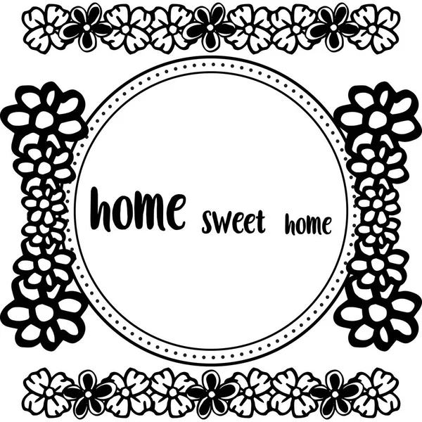 Vektör illüstrasyon tebrik kartı ev tatlı ev çeşitli sevimli çelenk çerçevesi ile — Stok Vektör