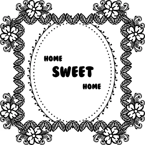 Vector illustration bokstäver hem Sweet Home för söt blomma Frame — Stock vektor