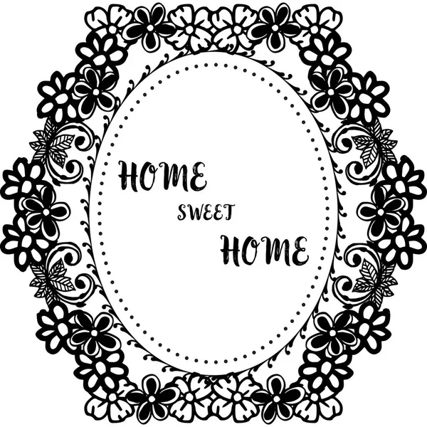 Vektorová pohlednice s pozdravem domácího sladkého domova se vzorem květinové rámy — Stockový vektor
