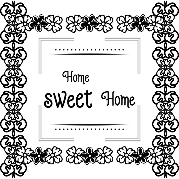 様々な装飾花枠を持つ家庭スイートホームのベクトルイラストカード — ストックベクタ