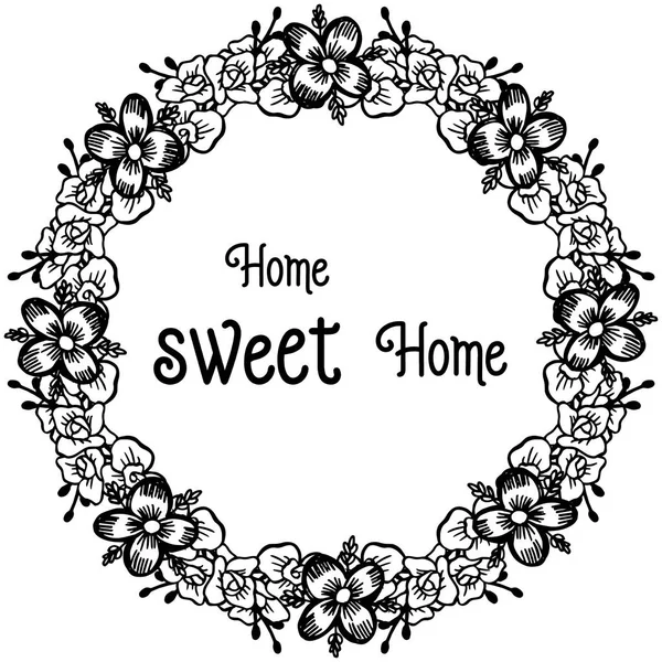 ベクトルイラスト可愛い花枠と家庭の甘い美しいカードホーム — ストックベクタ
