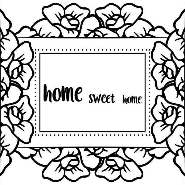 様々な美しい花輪フレームを持つベクトルイラストテンプレートホーム甘い家 — ストックベクタ