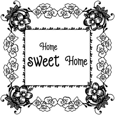 Vektör illüstrasyon ev tatlı ev dekoratif afiş için güzel çiçek çerçeve
