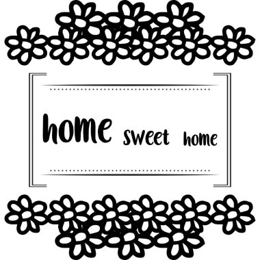 Ev tatlı ev modern kart için çiçek çerçeve Vektör illüstrasyon doku sanatı
