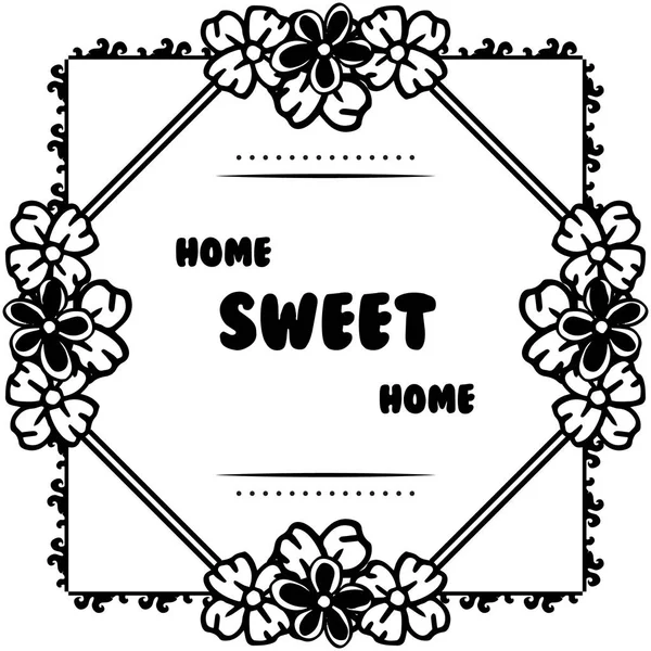 Illustrazione vettoriale decorazione cornice floreale per varie forme di casa carta dolce casa — Vettoriale Stock