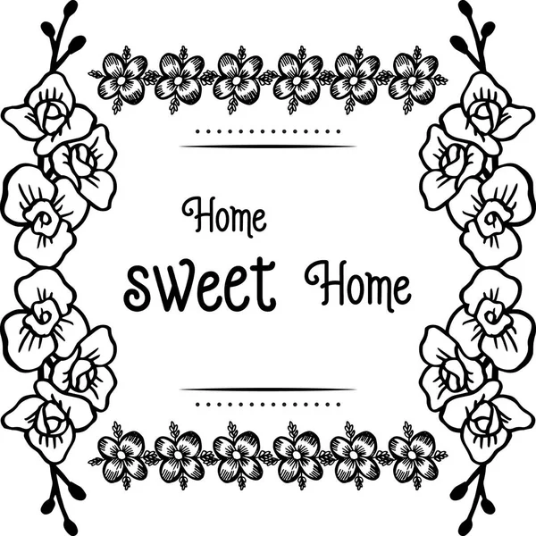 ホーム甘い家の様々なレタリングで花枠のベクトルイラスト群衆 — ストックベクタ