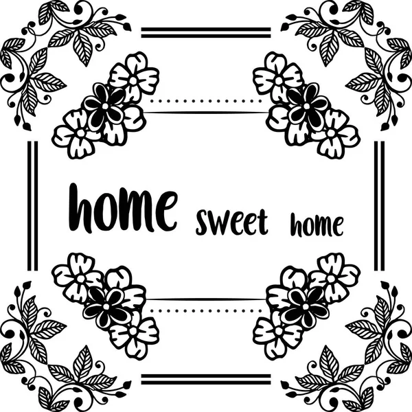 Vector illustration invitation card of home sweet home with ornament wreath frame — Stock Vector