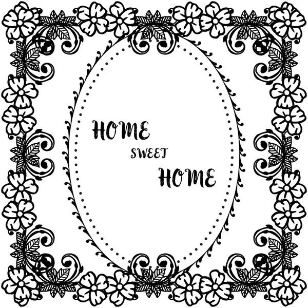 Vektorová ilustrace textury rámu květin pro moderní kartu Home sladký domov — Stockový vektor