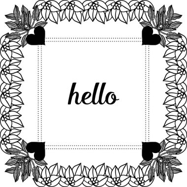 Çeşitli zarif çiçek çerçevesi ile merhaba Vektör illüstrasyon dekorasyon kartı