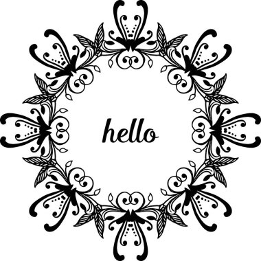 Çiçek çelenk yaprakları ile vektör illüstrasyon şablonu merhaba