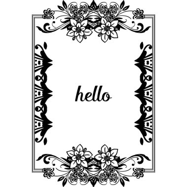 Vektör illüstrasyon zarif çiçek çerçeve modern tebrik kartı merhaba