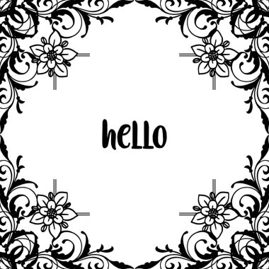 Vektör illüstrasyon zarif çiçek çerçeve modern tebrik kartı merhaba