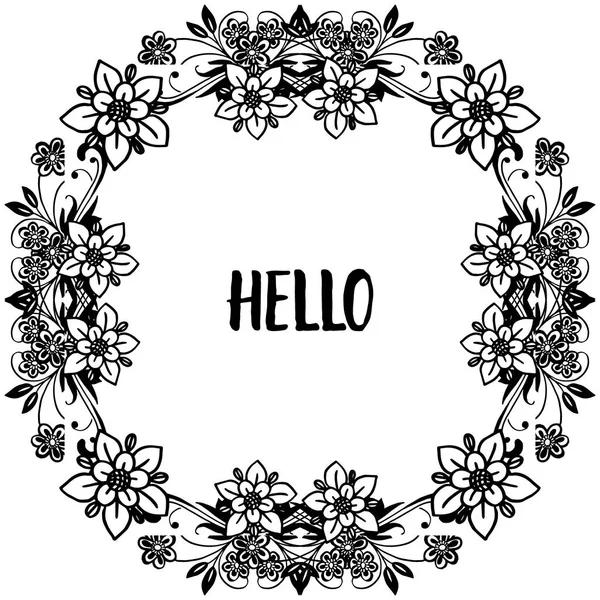 Vektör illüstrasyon zarif çiçek çerçeve modern tebrik kartı merhaba