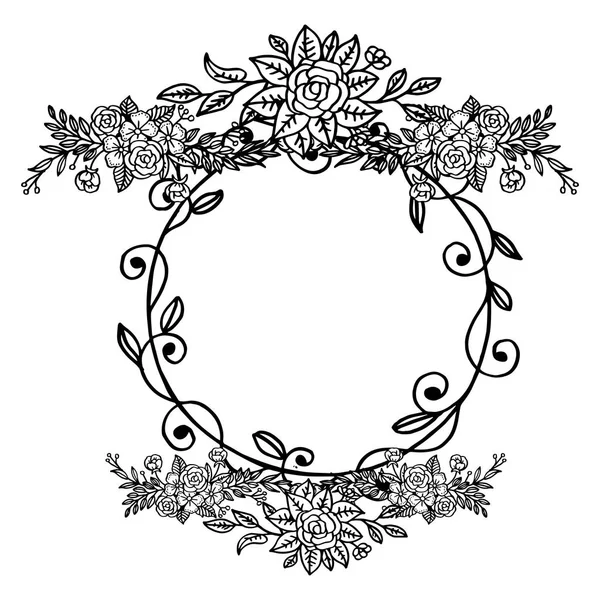 Decorazione illustrazione vettoriale di carta con vari cornice fiore modello — Vettoriale Stock