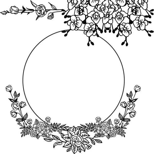Banner de ilustração vetorial com moldura de coroa de flores abstrata — Vetor de Stock