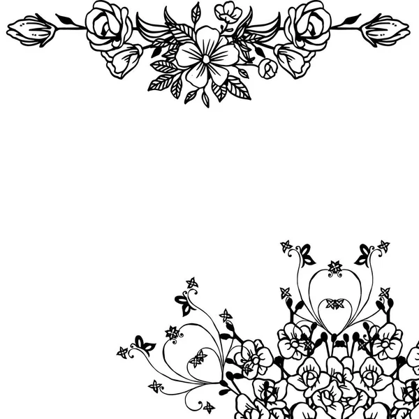 Vektor Illustration Grußkarte mit verschiedenen eleganten Blumenrahmen — Stockvektor