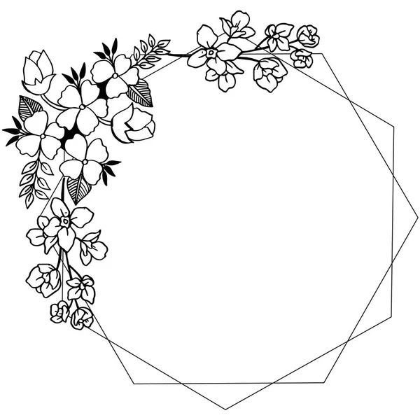 Illustration vectorielle décorative de carte avec cadre floral feuille — Image vectorielle