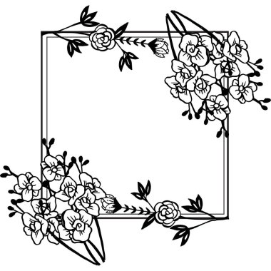 Çiçek çerçeve çeşitli sanat ile Vektör illüstrasyon posteri