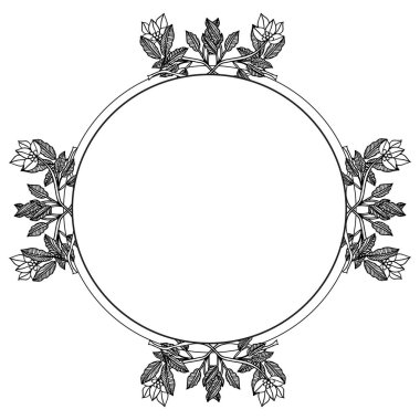 Çeşitli sanat yaprak çiçek çerçeve ile Vektör illüstrasyon davet kartı