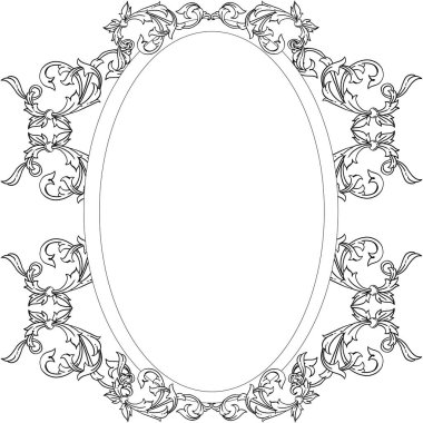 Beyaz zeminde izole yaprak çiçek çerçeveleri ile vektör illüstrasyon şablonu