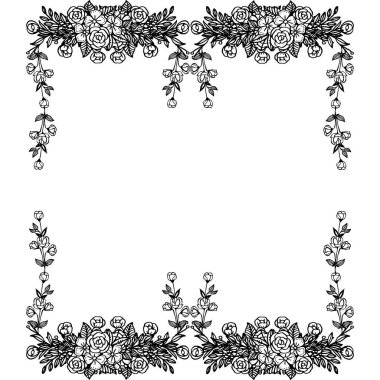 Vektör illüstrasyon kart stili için çiçek çerçeve çeşitli doku