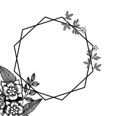 Davet kartı için vektör illüstrasyon resmi çelenk çerçevesi