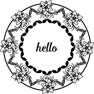 Çeşitli süs çiçek çerçeve ile kart merhaba Vektör illüstrasyon şekli