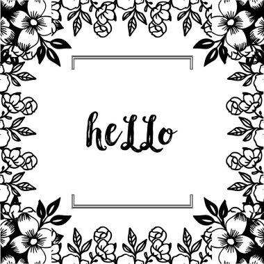 Çeşitli süs çiçek çerçeve ile kart merhaba Vektör illüstrasyon şekli