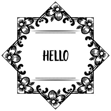 Çiçek çerçeve çeşitli kalabalık için afiş merhaba Vektör illüstrasyon