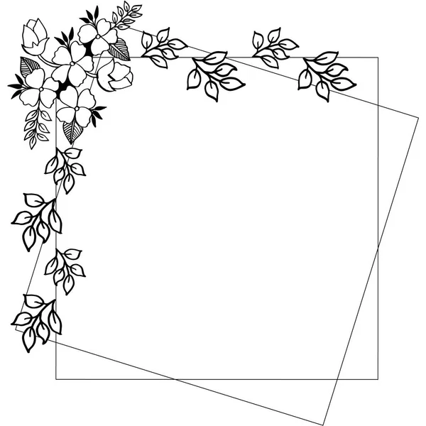 Ilustración vectorial marcos de flores de hoja con plantilla — Vector de stock