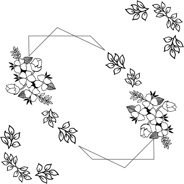 벡터 일러스트 초대 카드 와 다양 한 아트워크 리프 플라워 프레임 — 스톡 벡터