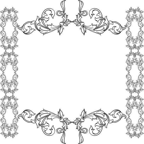 Vektor illustration mall med löv blomma ramar isolerade på vit bakgrund — Stock vektor