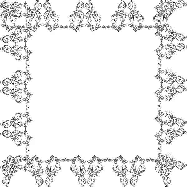 Vektor Illustration Vorlage mit Blatt Blume Rahmen isoliert auf weißem Hintergrund — Stockvektor