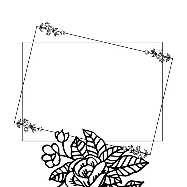 카드의 장식을 위한 벡터 일러스트 패턴 잎 화환 프레임 — 스톡 벡터