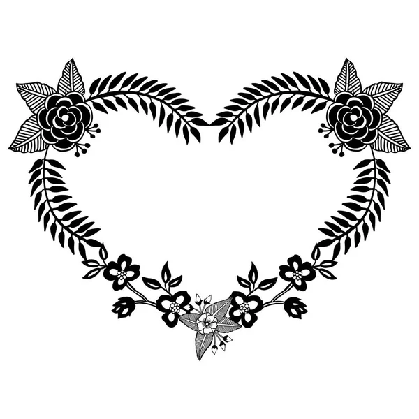 Ilustración vectorial elegante marco de flores de hoja para tarjeta de felicitación — Archivo Imágenes Vectoriales