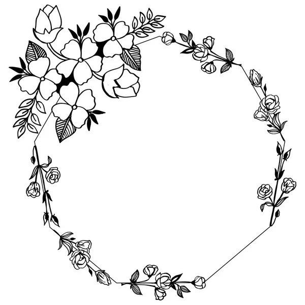Illustration vectorielle cadre de couronne de feuilles d'art pour affiche — Image vectorielle