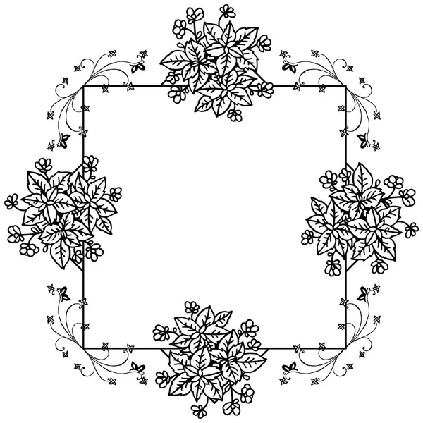 Illustration vectorielle différentes textures de cadre floral pour style de carte — Image vectorielle