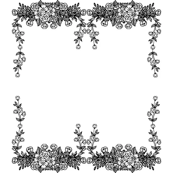 Ilustración vectorial diversa textura del marco de la flor para el estilo de tarjeta — Archivo Imágenes Vectoriales