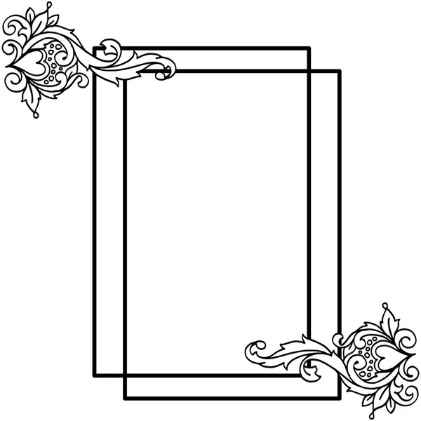 Ilustración vectorial hermosos marcos de flores de hoja para la forma de la tarjeta — Vector de stock