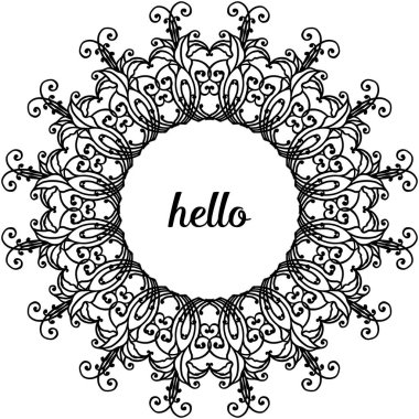 Poster merhaba dekorasyon için vektör illüstrasyon duvar kağıdı çelenk çerçeve