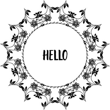 Vektör illüstrasyon kartı çiçek çerçeve elemanları ile merhaba zarif