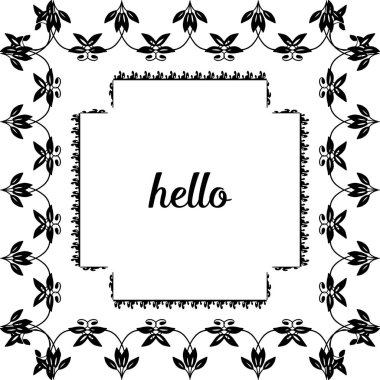 Vektör illüstrasyon dekorasyon merhaba tasarım süs çiçek çerçevesi ile