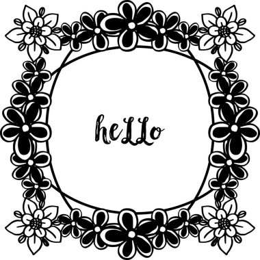Vektör illüstrasyon dekorasyon merhaba tasarım süs çiçek çerçevesi ile