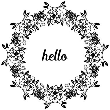 Güzel çiçek çerçeve ile merhaba Vektör illüstrasyon modern kart