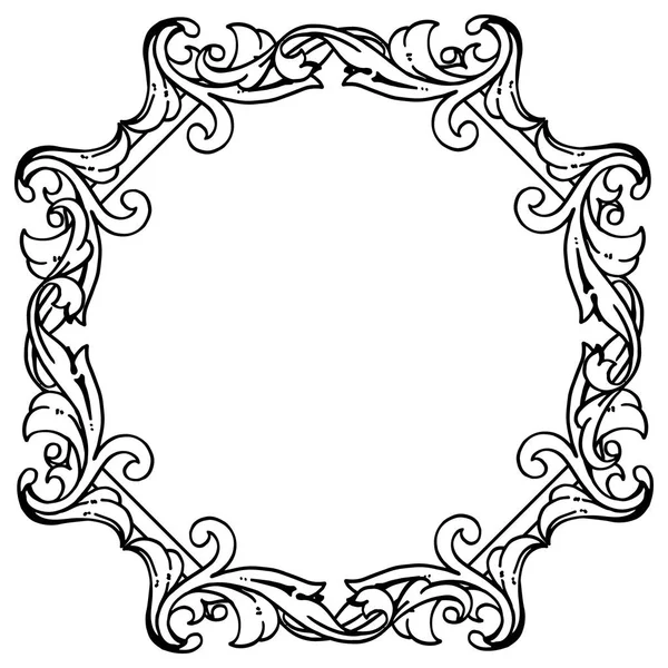 Kart tasarımı için çelenk çerçeve vektör illüstrasyon desen sanat