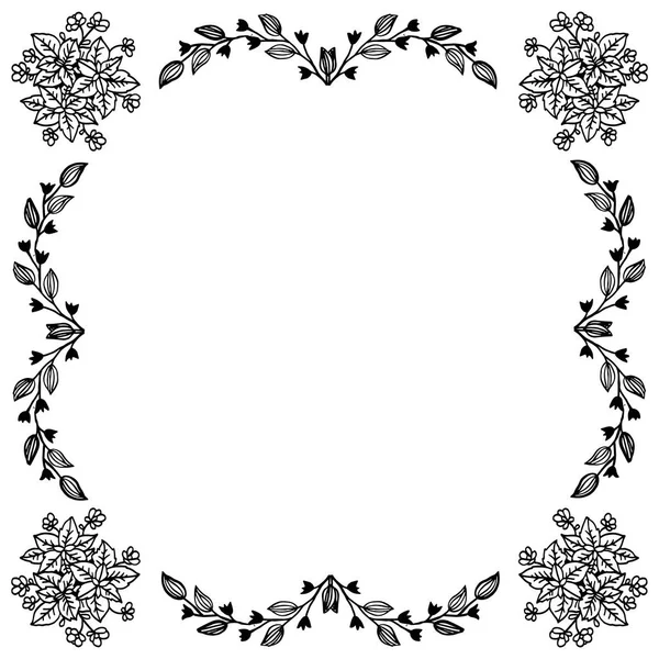 Tarjeta de ilustración vectorial para varios marcos florales de hojas elegantes — Vector de stock