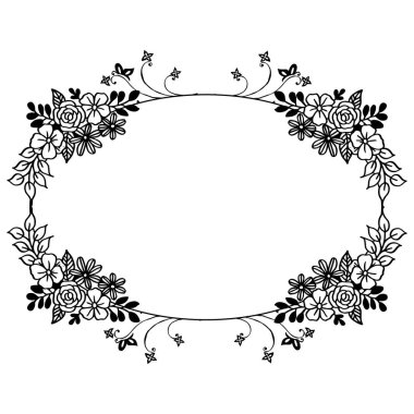 Yaprak çiçek çerçeve güzelliği için kart Vektör illüstrasyon tasarımı