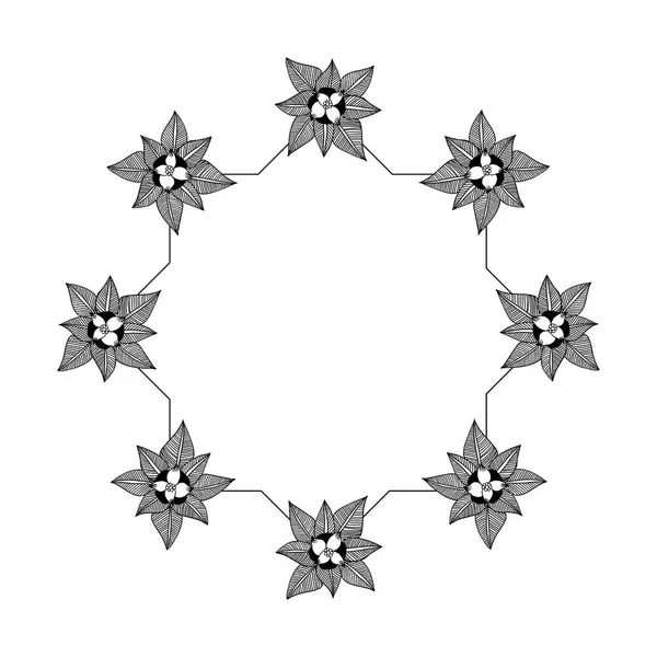 Affiche d'illustration vectorielle pour divers cadres floraux de feuille de motif — Image vectorielle