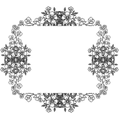Çerçeve çiçekli kartın vektör illüstrasyon tasarımı