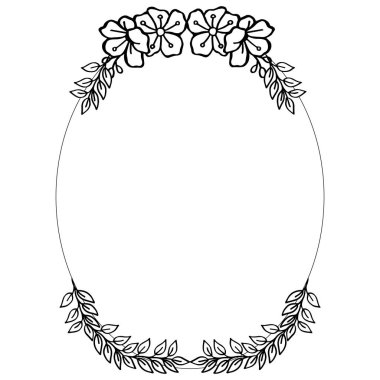 Desen yaprak çelenk çerçeve ile kart Vektör illüstrasyon dekor